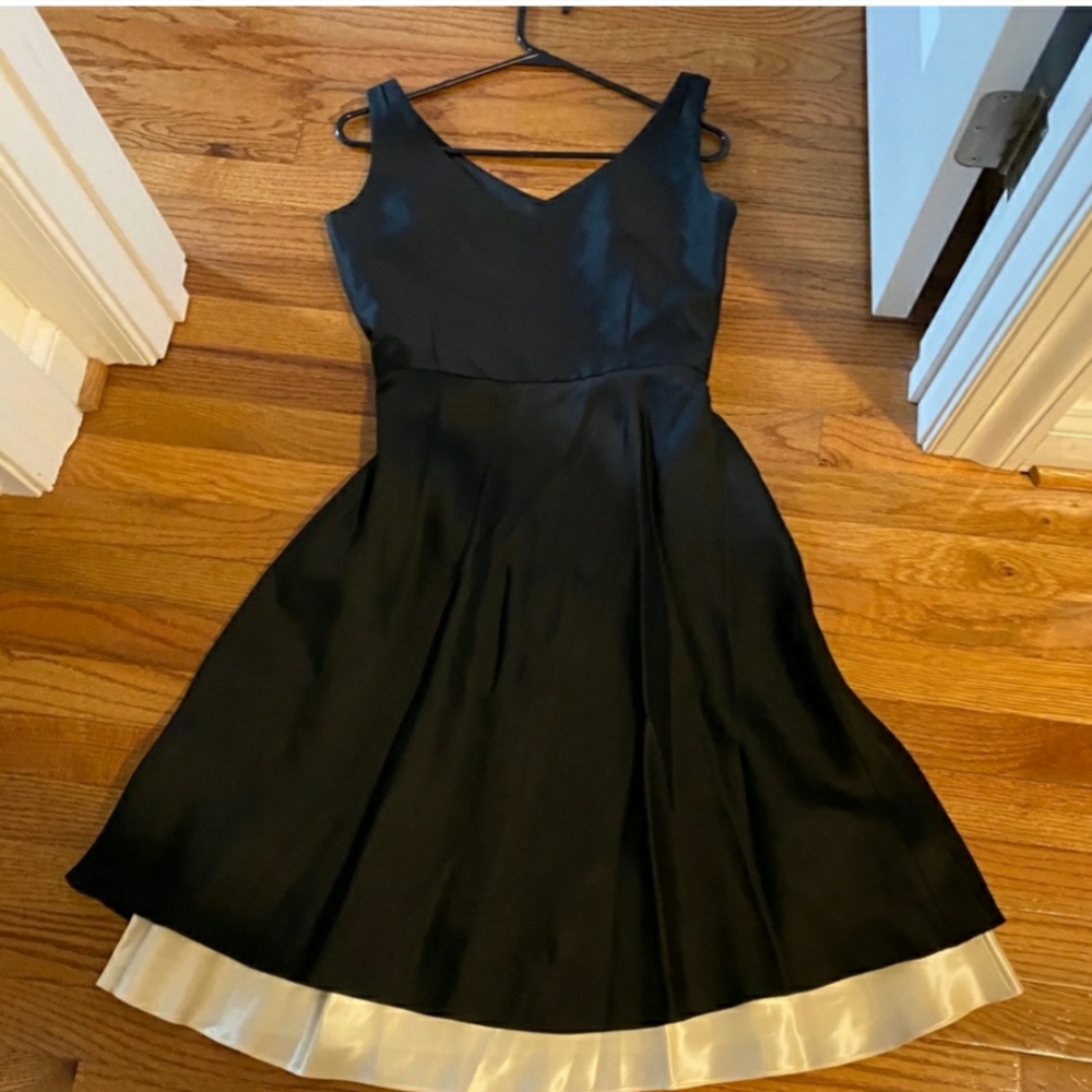 Black 100% Silk Ann Taylor Dress 12P